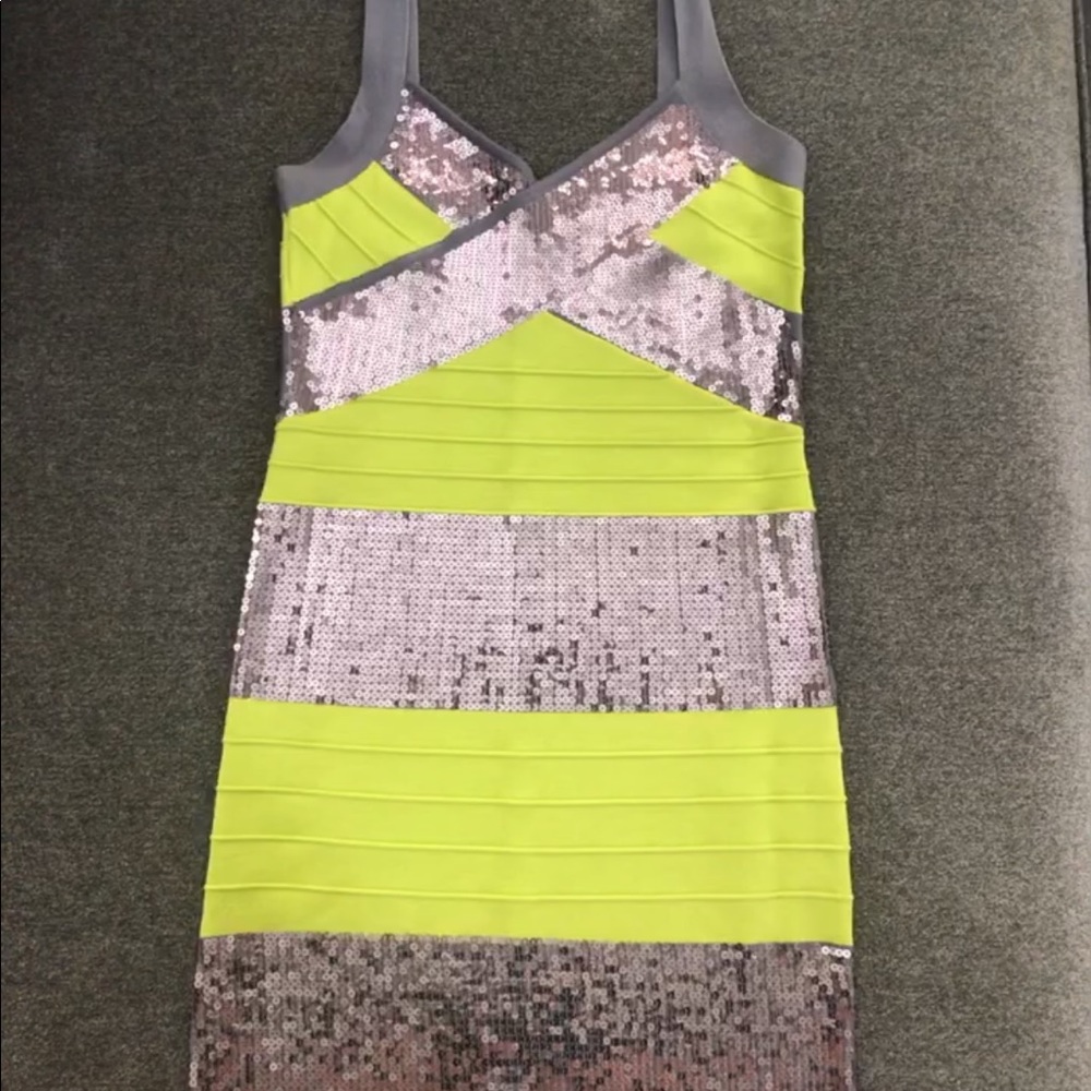 Medium Hot Miami Styles Green/silver Dress.